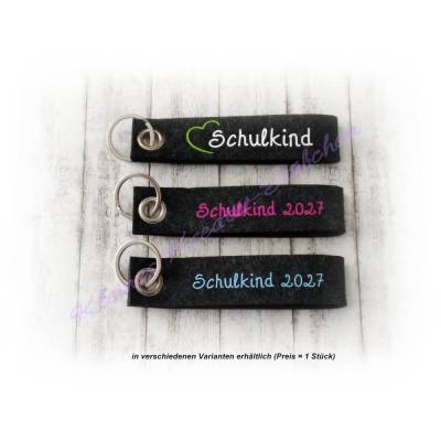 Schlüsselanhänger "Schulkind", Geschenk zur Einschulung, Handmade