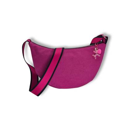 Halbmondtasche aus Canvas in Pink