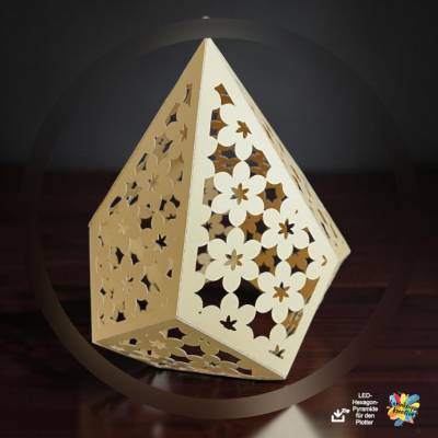 Plotterdatei -Hexagon-Pyramidenlampe SVG - DXF- SVG ist Cricut kompatibel