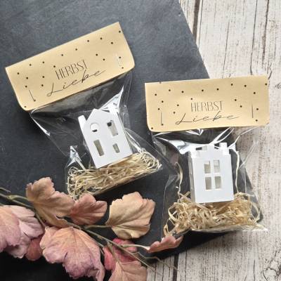 Geschenktüte "Herbst Liebe" Lichthäuser ~ Herbst in der Tüte ~ Geschenktütchen mit Lichthaus ~ Mitbringsel