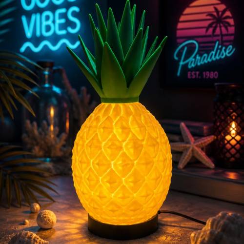 Ananas LED Lampe – 3D-gedruckte USB Nachtlampe | Tropische Deko für Wohnzimmer, Schlafzimmer & Kinderzimmer