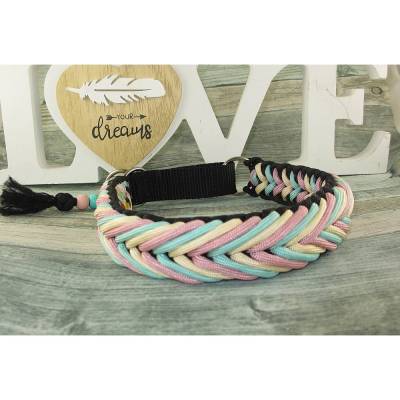 Hundehalsband "Lollipop" Halsband geflochten aus robustem Paracord Zugstopp o. Klickverschluss individualisierbar 