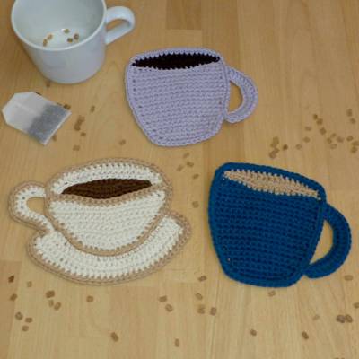 Häkelanleitung Untersetzer Kaffeebecher und Teetasse, pdf-Datei