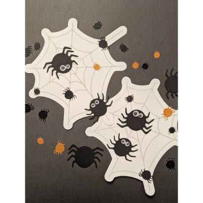 DIY-Bastelset „Spinnennetz“ | Einladungskarten für die Halloween-Partyselber basteln | Deko-Set Halloween-Party