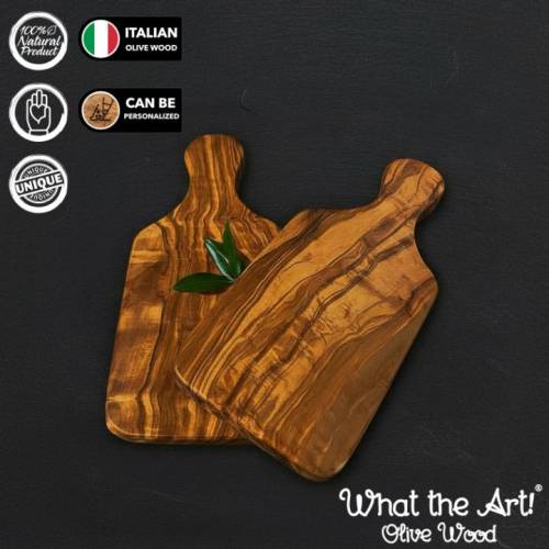 WTA! Olive Wood «Les Jumeaux» | Set Olivenholz 2x Schneidebrett Servierbrett | Handgemacht | Käsebrett Frühstücksbrett