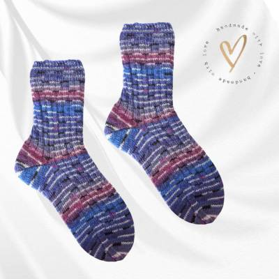 Gestrickte Socken, Wollsocken, Herrensocken, große Größe, handgestrickt für Gr. 48/49