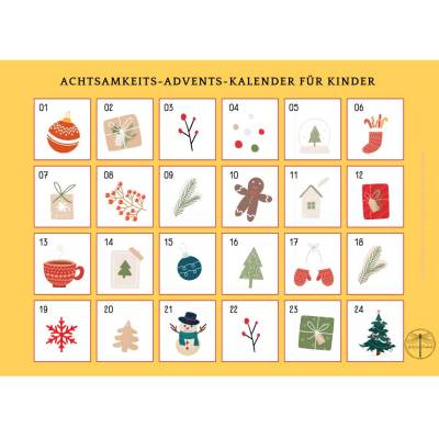 A4 AchtsamkeitsAdventskalender für Kinder 3-6 Jahre, Digitale Datei zum Download, zum Ausdrucken, last minute