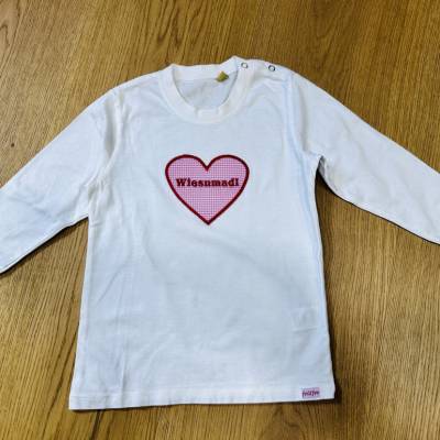 Langarmshirt "Wiesnmadl" mit Herz-Applikation - Gr. 18-24 Monate
