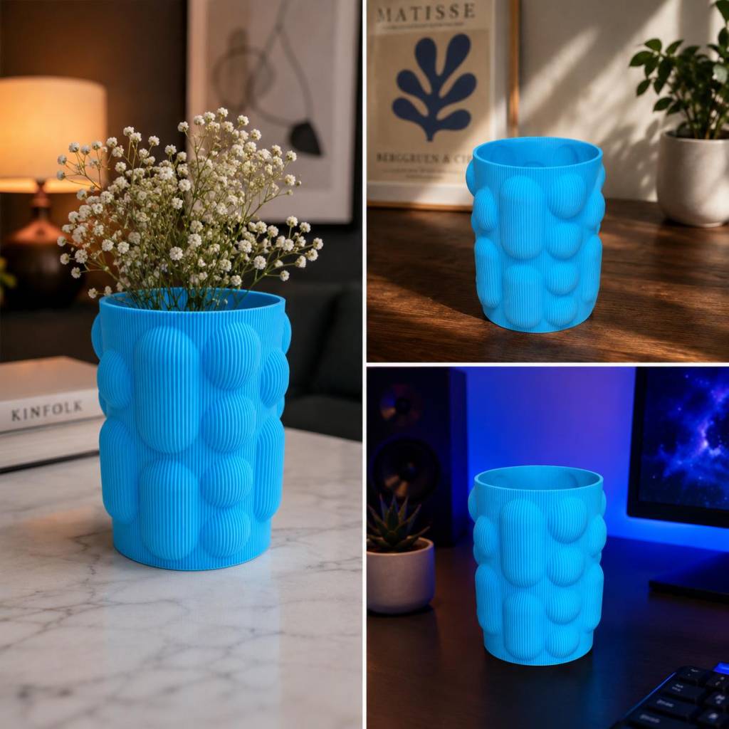 Moderne 3D-gedruckte Vase – Organisches Design | Dekovase | Blumenvase | Stilvolle Wohnaccessoires