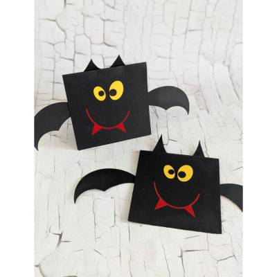 DIY-Bastelset „Fledermaus“ | Einladungskarten für die Halloween-Partyselber basteln | Deko - Set Halloween