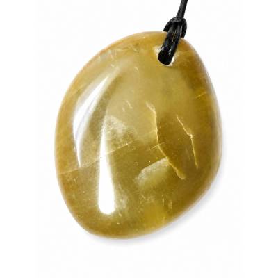 Ostseejade Anhänger aus echtem Fasercalcit 5cm x 4cm x 1cm – handgefertigter Unikat Schmuck aus der Ostsee