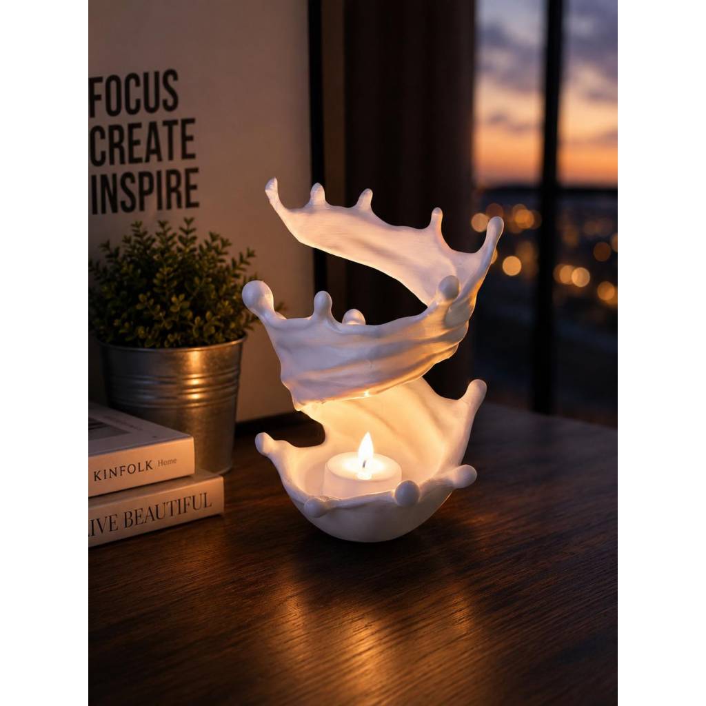 Milchspritzer Teelichthalter – Moderner 3D Druck Kerzenhalter