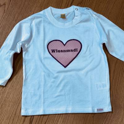 Langarmshirt "Wiesnmadl" mit Herz-Applikation - Gr. 18-24 Monate