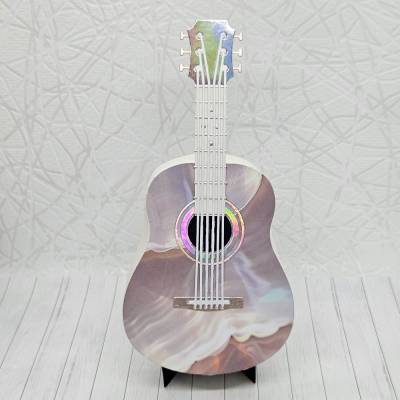 Gitarre Geschenkbox Muschel Marmor Holografie – Handgemachte 3D Verpackung für Geld & Gutscheine