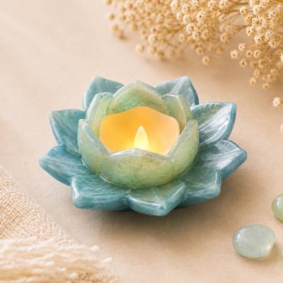 Lotus-Schale aus Resin – handgemachte Teelicht Schale