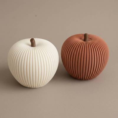 Deko-Apfel Set aus PLA, 2 Stück – moderne 3D-Druck Fensterbankdeko, ca. 7,5 cm