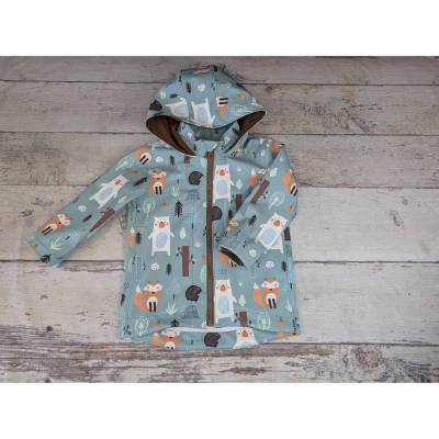 Softshellparka für Kinder – 32 Motive, wählbare Bündchen, Gr. 74-146