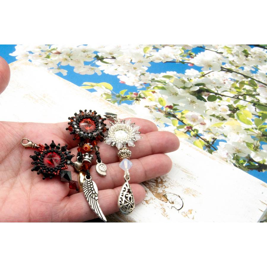Elegantes Anhänger Set rot, Schmuck, Unikat, Geschenkidee für Sie, Kolleginnen, Weihnachten, Adventskalenderfüllung