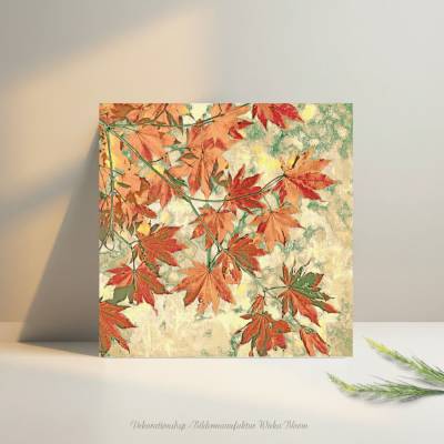 HERBSTLAUB - Wandbild Herbstzeit auf Holz, als Leinwandbild oder Kunstdruck, Wanddeko Bild im Shabby Landhausstil kaufen