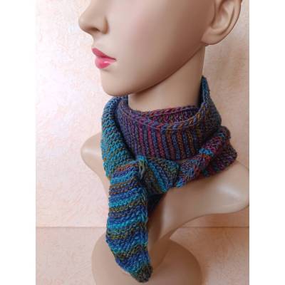 Halswärmer, handgestrickter Sophie-Art-Schal, Scandinavian Style, bunt, FB 021