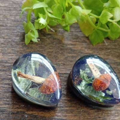 Tunnel plugs 12mm echte Blüten Unikat