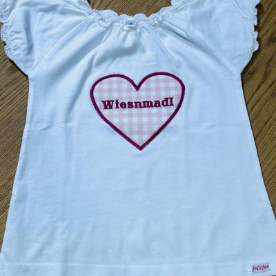 T-Shirt "Wiesnmadl" mit Herz-Applikation - Gr. 98