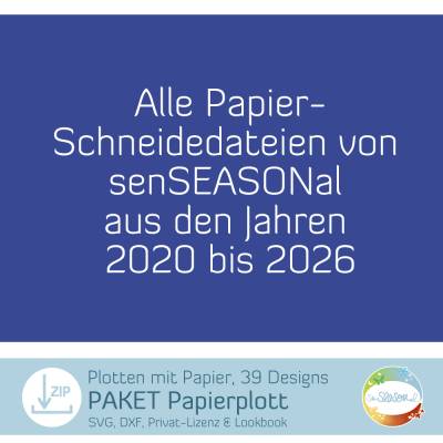 PAKET Papier-Schneidedateien, plotten mit Papier von senSEASONal