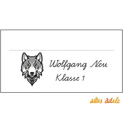 Heftaufkleber für die Schule mit Namen 24 Stk. - kleine Elfe/Fee | personalisiert