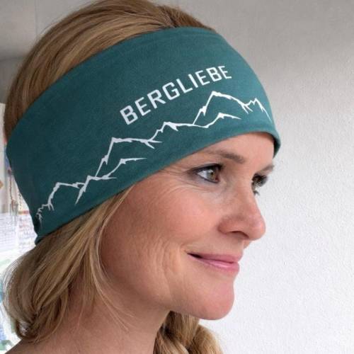 Stirnband Damen „Bergliebe“ grün | Haarband Damen | Sport Stirnband | Ohrenwärmer | Headband Damen | Geschenk Frau