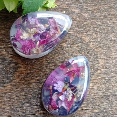 Tunnel plugs 12mm echte Blüten Unikat