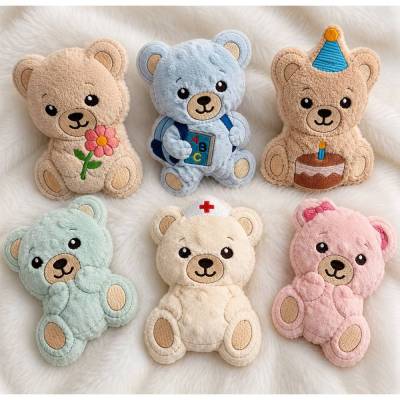 Stickdatei Set Teddy Bruno und Bruni für den 16x26 Rahmen In the Hoop Set 26100 – Maschinenstickerei 
