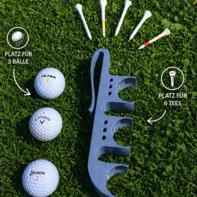 Golfbag Zubehör | Gadget Für Dein Golfbag | 3 Golfbälle und 6 Tees | Accessoire