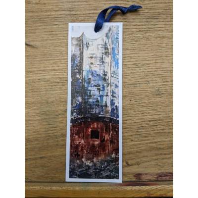 Lesezeichen mit selbstgemaltem Motiv - Elbphilharmonie Hamburg