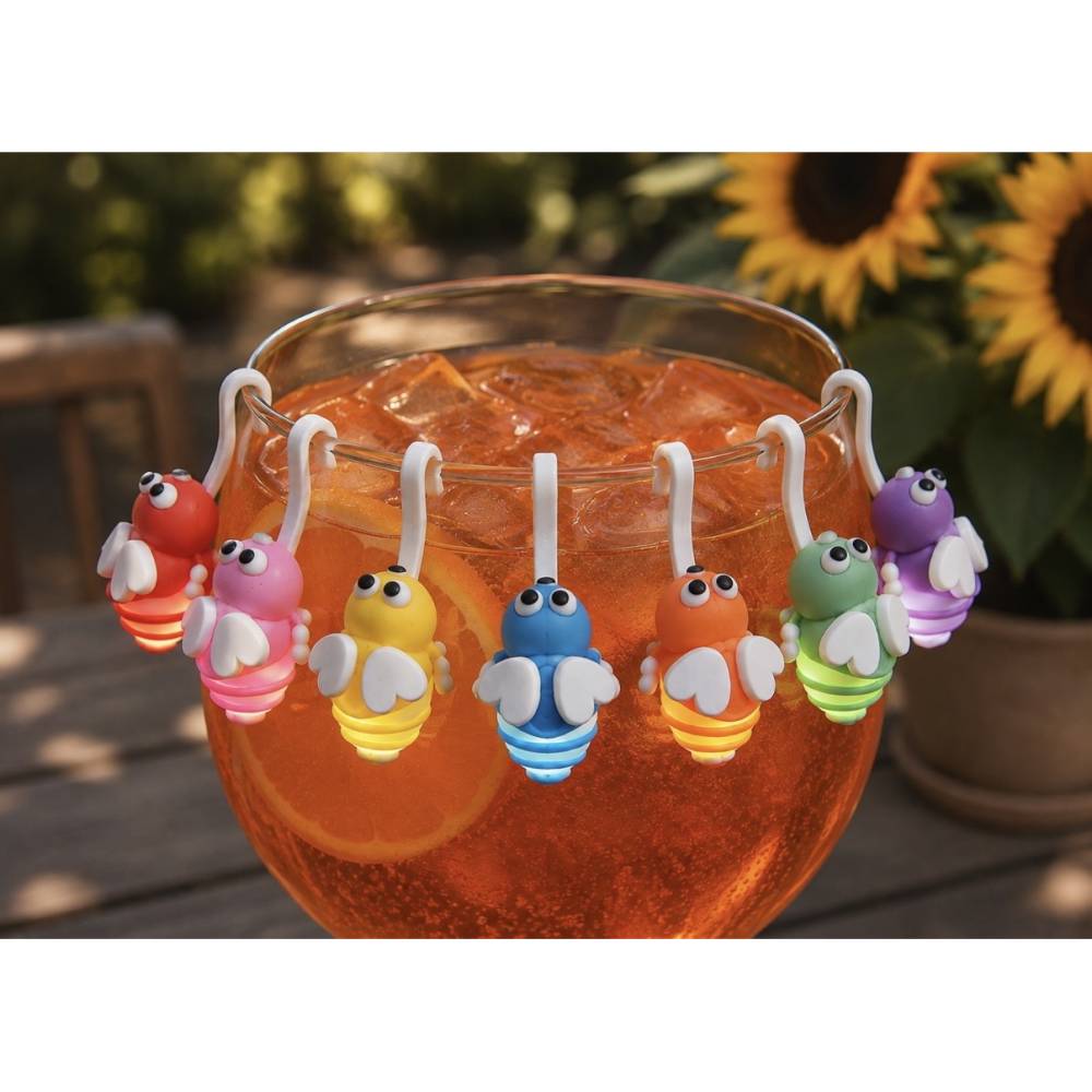 Hummel Horstie mit LED | Gastgeschenk Mädelsabend Glasanhänger Set Party Deko