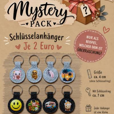 Mystery Pack Schlüsselanhänger – Überraschungsanhänger aus Filz