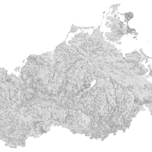 3D-Relief Karte Mecklenburg-Vorpommern - Topografische Landkarte als Aufsteller oder Wandbild