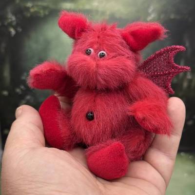Bärino Drache Coral 10 cm Künstlerbär