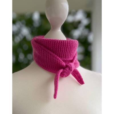 VERSANDFERTIG! Mini-Schal * Scarf 100% Cardiff Kaschmir rosa-pink * Handgestrickt * Halstuch