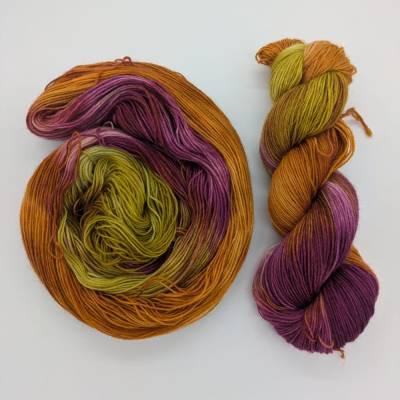 Sockenwolle handgefärbt 4-fach 100g 420m