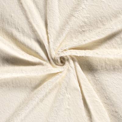Teddy Stoff Baumwollteddy Plüschstoff Naturweiß Bekleidungsstoff Dekostoff