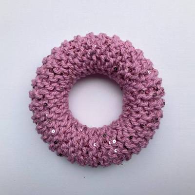 Türkranz Glitzer Wollkranz Pink Unikat 100 Prozent Handarbeit Herbst Tischdeko