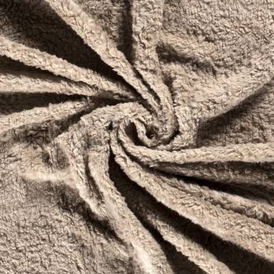 Teddy Stoff Baumwollteddy Plüschstoff Beige Bekleidungsstoff Dekostoff