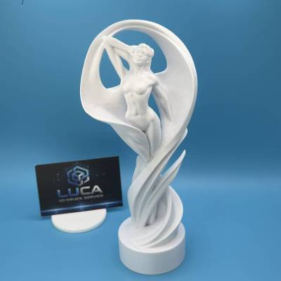 Deko Frauen Skulptur Weiß 21 cm Abstrakte Frauenfigur Moderner Akt