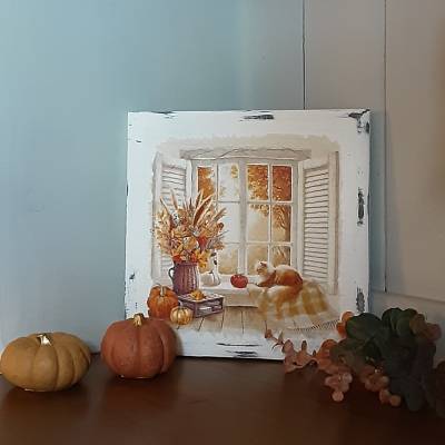 Holzbild Shabby Chic handgemacht