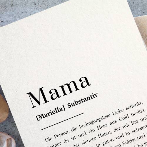 Muttertagskarte 2027 auf Baumwollpapier mit Namen, Karte für Mama zum Aufheben, Geschenk für die Beste Mutter, A6