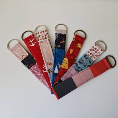Kurzes Schlüsselband Patchwork genäht  maritim und mehr