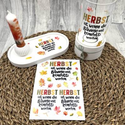 Rub On Sticker Herbst, HERBST IST..., A6, randlos, bunt/farbig, Rubon, Rub Ons, z.B. f. Raysin / Keraflott, Herbst