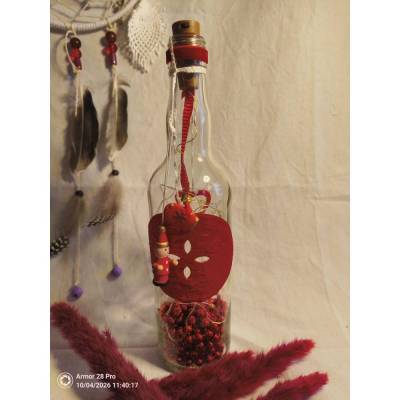 Lichterflasche Weihnachten – dekorative Flasche mit Lichterkorken