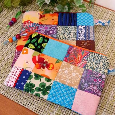 Patchworktäschchen, Krimskrams-Täschchen, Universaltasche, Kosmetiktäschchen,