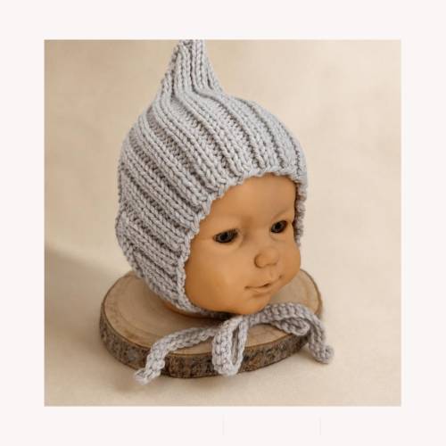 Pixiemütze | Strickmütze für Babys | Babymütze Winter | Mütze für Babys | Personalisiertes Geschenk zur Geburt